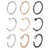 QWALIT Nose Rings Hoops Half Hoop Nose Ring C Shape
