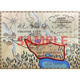 Bonanza TV Ponderosa Ranch Map 8" X 10"