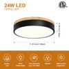 Dimmable Modern Wood Ceiling Light, Black LED 5CCT 2700K-6000K Flush