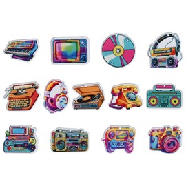 DanLingJewelry 26Pcs Mix Styles Opaque Acrylic Music Charms Colorful Music Mechine Charms Vintage Retro Radio Telephone Charms for DIY Jewelry Crafting Supplies