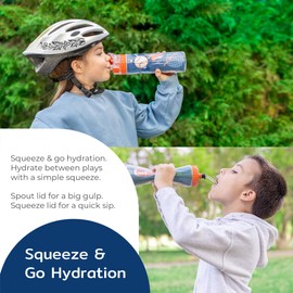 BOZ Pro 22 oz (650ml) Football-Themed Misting Water Bottle | Water Bottle with Spray Mist, Leak-Proof Sports Hydration Solution | Mist Water Bottle for Boys |Football Water Bottle for Active Kids