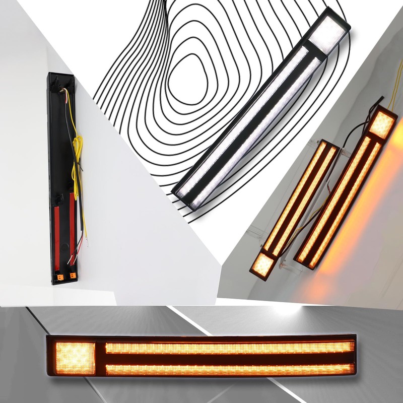 PGTOPONE Switchback White/Amber LED Front Bumper Fog Light DRL/Turn Signal