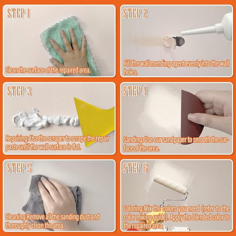 Spackle Wall Repair Kit(Color Match), Drywall Repair Filler for Wall