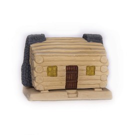Incienso de Santa Fe - Log Cabin Natural Wood Incense Burner, Includes 20 Piñon Incense Bricks
