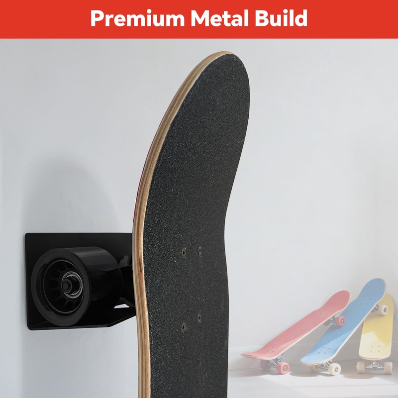 SINNNBLE Skateboard Wall Mount Rack, Wall Hanger Holder for Longboard,