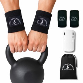 Wrist Guards with Shock-Absorbing Plastic Inserts, 100% Cotton, Black, Pack of 2 – Training Support