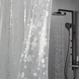 TRIMENGO 3D Pebble Pattern Shower Curtain, Waterproof, Easy-Clean PEVA for Bathroom Decor, Perfect for Home or Hotel Use, 70x72 inches (Clear, W70*H72)