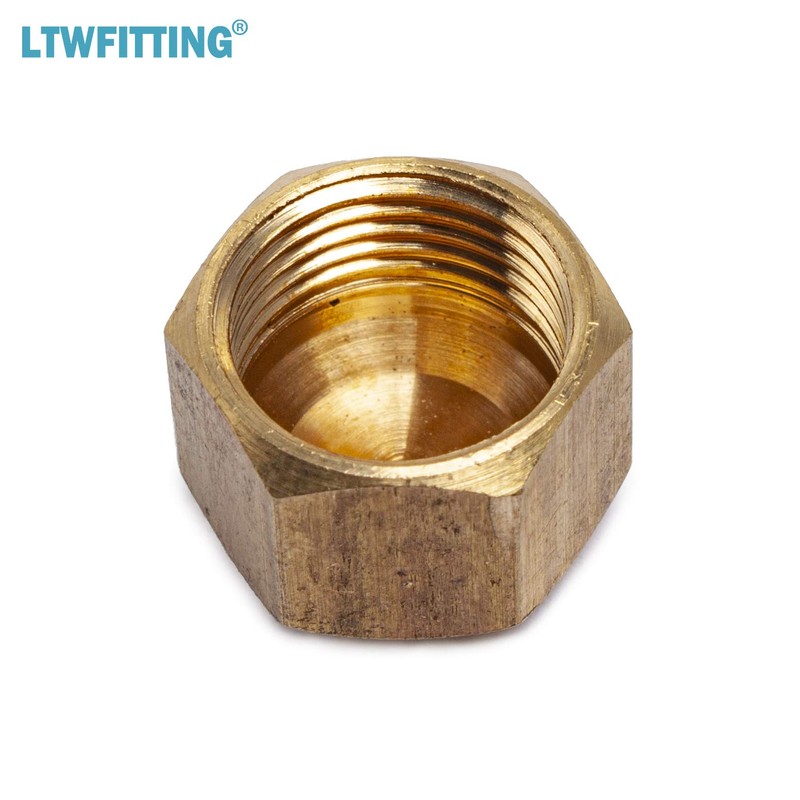 LTWFITTING 5/16-Inch Brass Compression Cap Stop Valve Cap,Brass Compression Fitting(Pack