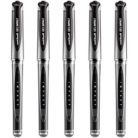 uni-ball UM-153S Gel Impact Broad Rollerball Pens - 1mm Nib, 0.6mm Line Width - Black Ink (5)