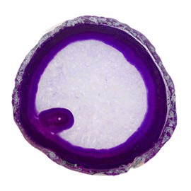 dssmboom Set of 2 Polished Agate Slice Coasters Geode Plate Place Card for Wedding Irregular Agate Stone Slab Decoration for Home Office Purple