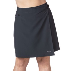 Terry Women's Wrapper Skirt, Multi-Sport Skirt - Cycling Tennis Golf Sailing - Liner Free - Regular & Plus Sizes, Ebony, 2X