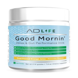 Project AD Life Good Morning Detox and Performance Drink, Naturally Flavored And Formulated with L-GLutamine, Apple Cider Vinegar, and Aloe Vera (24 Servings, Fresh Pressed Orange Juice)