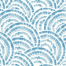 Toduso Peel and Stick Wallpaper White and Blue Wallpaper Geometric Circle Wallpaper 17.3"x78.7" Contact Paper for Cabinet Boho Removable Self Adhesive Wallpaper for Bedroom Bathroom Drawer Decor
