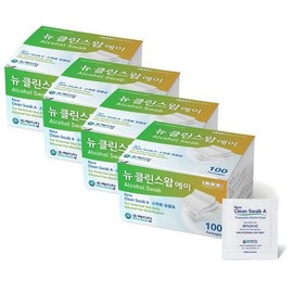 뉴 클린스왑 에이 1박스 100매입x4개 알콜솜 낱매포장 New Clean Swap A Box 100 Sheets x 4 Packs Alcohol Swabs Individually Wrapped