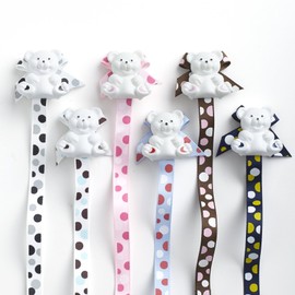 Baby Buddy Universal Pacifier Holder Clip - Snaps to Paci or Attach with Universal-Fit Silicone Ring - Pacifier Clip for Babies 4+ Months/Toddler Boys & Girls, Navy-Yellow Dots