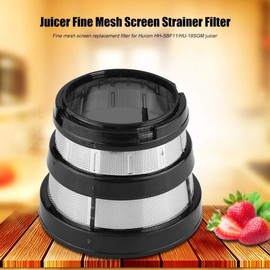 Juicer Filter Replacement Parts Coarse Strainer Fine Mesh Replacement Slow Juicer Fine Mesh Strainer Filter Small Hole Slow Juicer Fine Mesh Strainer Filter for Hurom HH-SBF11 HU-19SGM Black