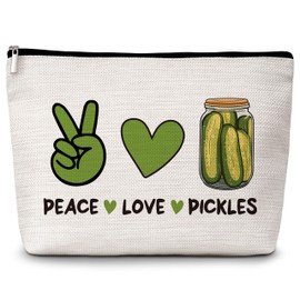 Peace Love Pickles Cosmetic Bag, Just A Girl Who Loves Pickles Travel Makeup Bag, Pickle Gifts for Pickle Lovers, Small Unique Makeup Bag, Birthday Gifts for Teen Girls Women Friends -20