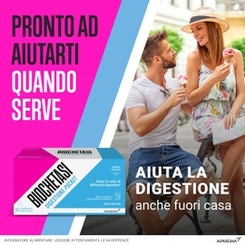 BIOCHETASI Digestione Pocket, per Aiutare la Digestione anche Fuori Casa, Senza Zucchero, 18 Compresse Masticabili Gusto Arancia,