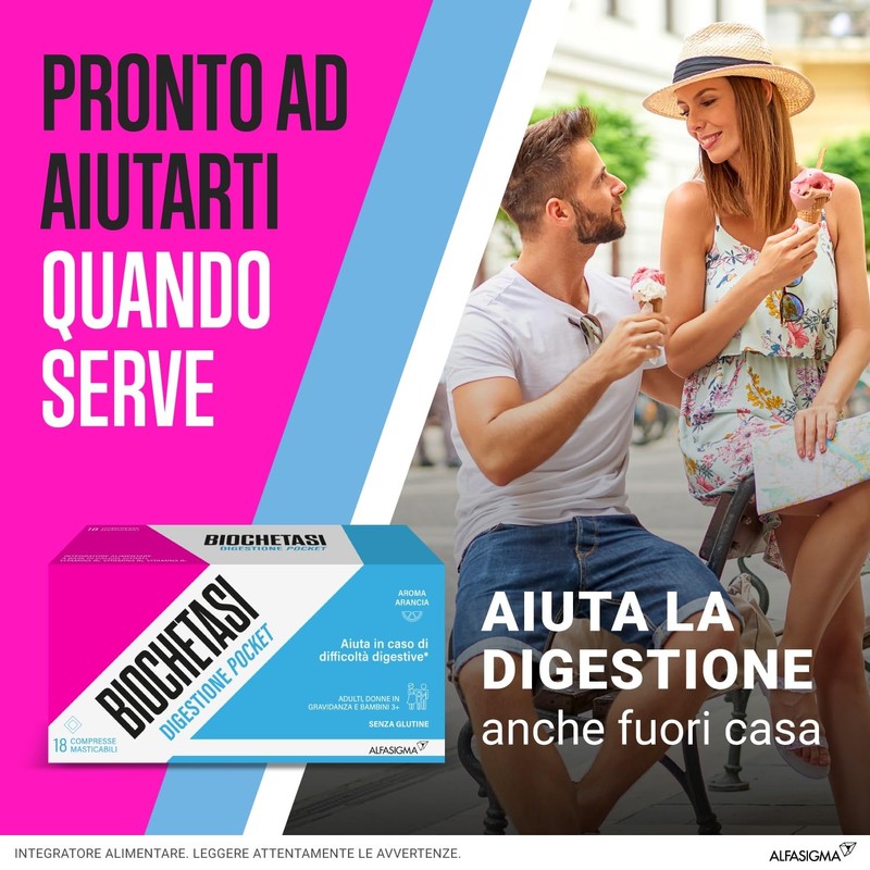 BIOCHETASI Digestione Pocket, per Aiutare la Digestione anche Fuori Casa,