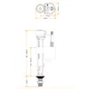 Adjustable Side Entry Toilet Fill Valve with ½ UK Plastic