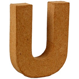 Country Love Crafts 4-inch/ 10cm 3D Letter U Papier Mache
