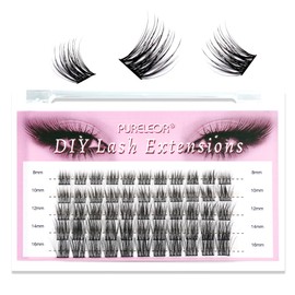 Lash Clusters DIY Eyelash Extensions 60pcs Cluster Lashes Wispy False Eyelashes C D Curl Individual Lashes Extensions 10-16mm Mega Fluffy Eyelashes