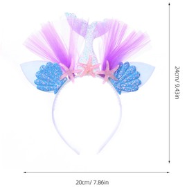 FENGHUTING 2 PCS Glitter Mermaid Headband Mermaid Hair Accessories Glitter Mermaid Mesh Hair Hoop Headdress for Wedding Party Kids Girls Women