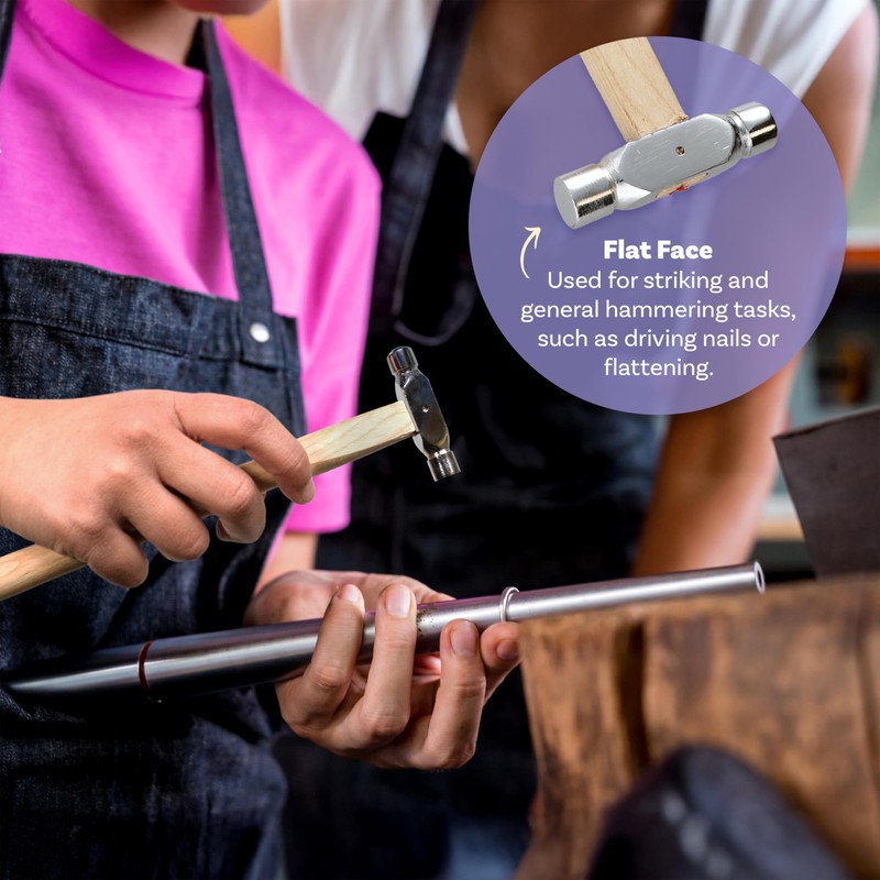 The Beadsmith Ball-Peen Hammer – Dual-Faced Metalworking Tool, 9 Inches,