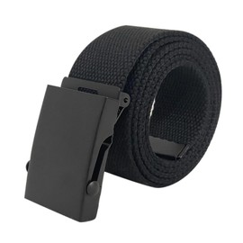 MIETONG Men's Canvas Belt,Belts Casual with Automatic Buckle, No Holes Invisible Belt for Men Golf Belt Fits Anywhere Black