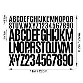 Natzerat Letter Stickers Alphabet Stickers 9 Sheets 702 Pcs 1-2 Inch Vinyl Black Letter Decals for Mailbox, Sign, DIY Crafts, Door, Window, Cars, Home