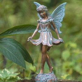 BRECK'S Dancing Fairy Statue - Add This Fun Loving Sprite and Bring Your Garden to Life!