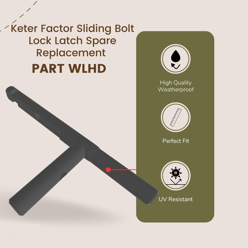 Replacement Sliding Bolt Lock Latch for Keter Store It Out