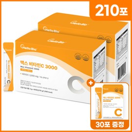 Hello Bio Max Vitamin C 3000 Vitamin C High Content High Capacity Powder Sticks 90 Packets, 2 Pieces / 헬로바이오 맥스 비타민C 3000 비타민씨 고함량 고용량 분말 가루 스틱 90포, 2개