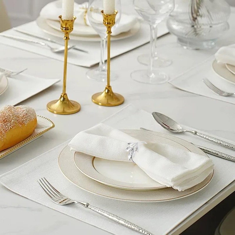 Napkin Rings,12 PCS Silver Napkin Rings Set,Table Decoration Napkins Rings,Table