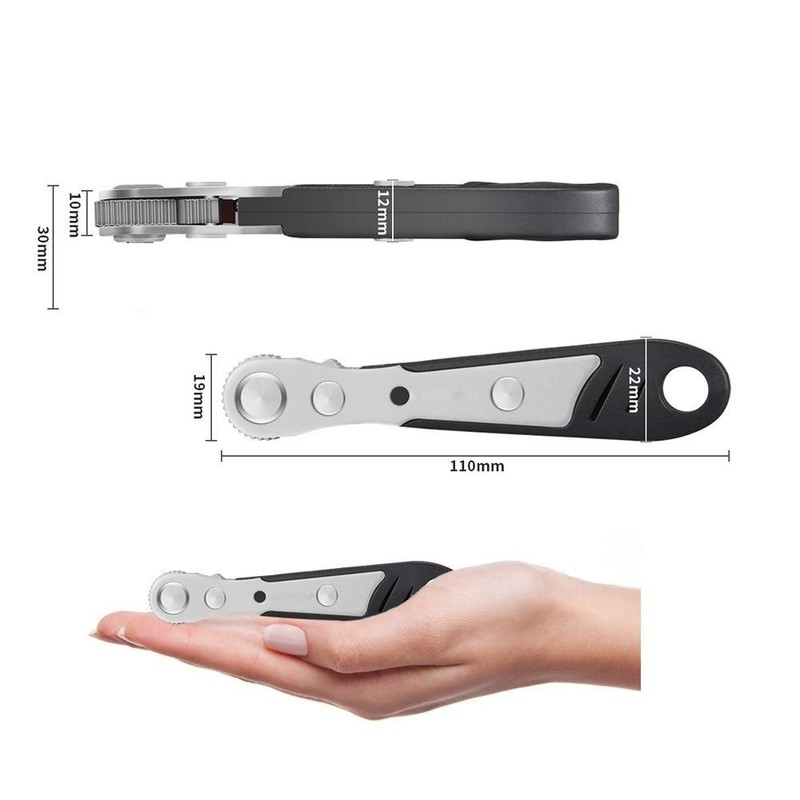 DerBlue 19pcs S2 Micro Ratchet Wrench Screwdriver Bit Set with