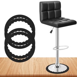 4 Pack Bar Stools Leg Protectors Ring, Non Slip Silicone Chair Leg Floor Protector, Pads Bottom Protect Wooden Floor No Scratches No Noise Anti-Slip, Stretchable Fits 14.5" to 16.5" Chair Base, Black