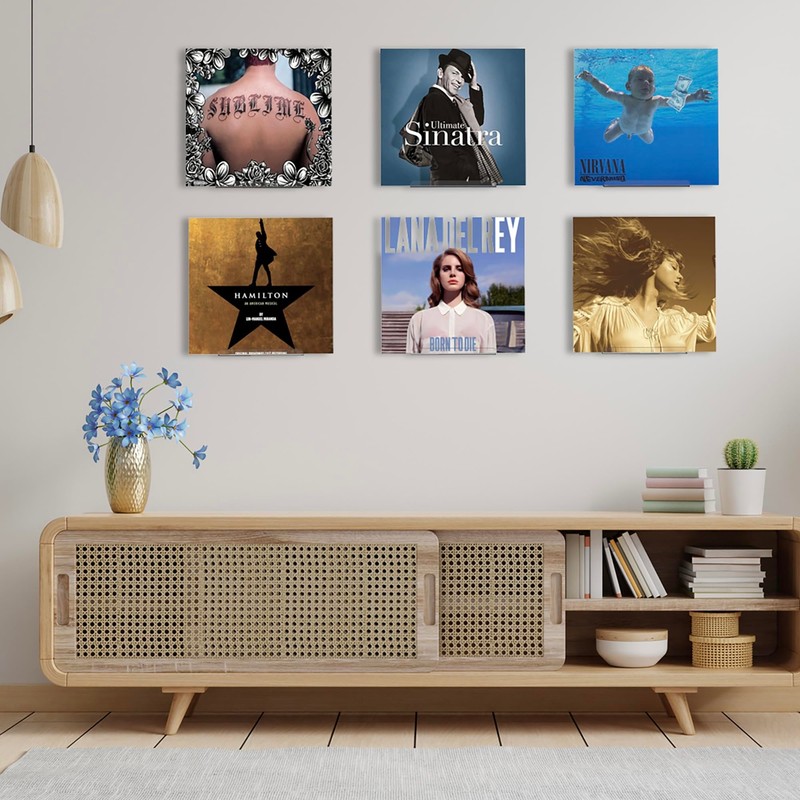 WPESI Vinyl Record Shelf Wall Mount 8Pack,7 Inch Acrylic Record