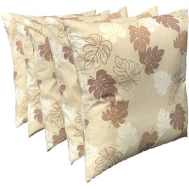 Set of 5 Zabuton Cover 55 59cm Made in Japan 5 Pcs Meisenban Monstera Beige 55X59