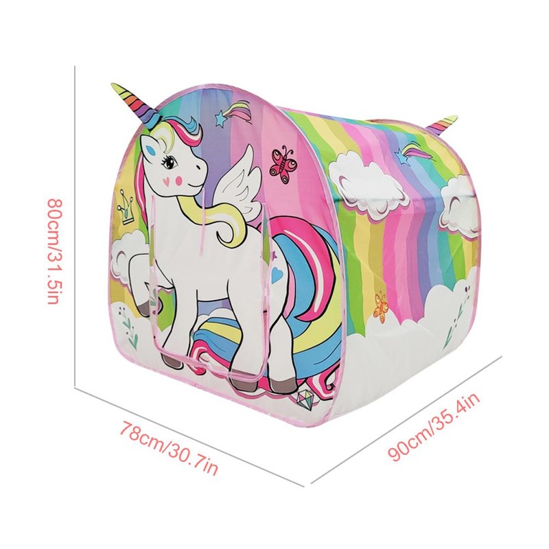 Kids Play Tent Automatically Open Foldable Into Carrying Bag Cartoon