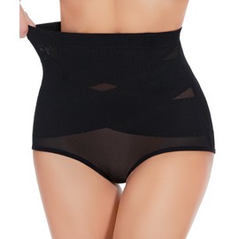 GYDEK Tummy Control Shapewear Panties for Women High Waisted Body Shaper Underwear Girdle Panty Seamless Shapewear Black