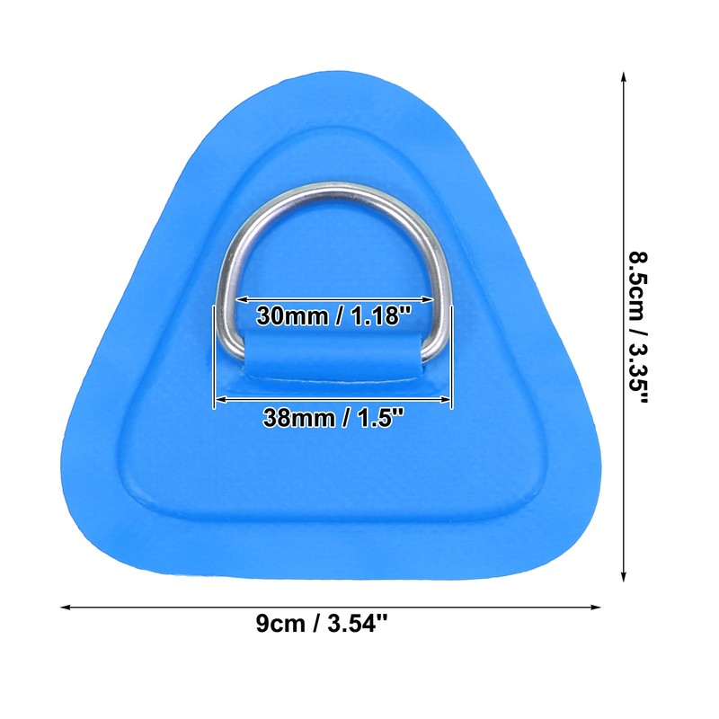 X AUTOHAUX 6pcs D Ring Patch PVC Stainless Steel Triangle