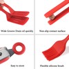 Kitchen Tongs Silicone Set of 5,Stainless Steel Barbecue Cooking Tongs,Red