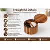 Acacia Wood Salt and Pepper Cellar with Spoon - 360°