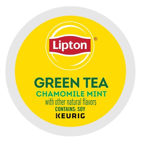 Lipton Green Tea K-Cup Portion Pack for Keurig Brewers, Soothe Green Tea with Chamomile Mint, 24 Count
