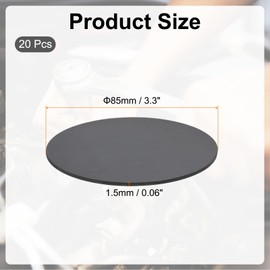PATIKIL Gummifeste Scheiben-Unterlegscheiben, 20 Stück 85mm ID x 1,5mm dicke Gummischeiben-Dichtungspads-Buchsen-Abstandshalter-Unterlegscheibe für DIY-Dichtungshandwerk, Schwarz