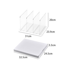 qiyue Acrylic Clothes Shelf Dividers Plastic Closet Shelve Divider for Purses Separators Shelves Organization Bedroom Kitchen Office Cabinets Bathroom (Transparent Bag Storage Rack [4 Pack])