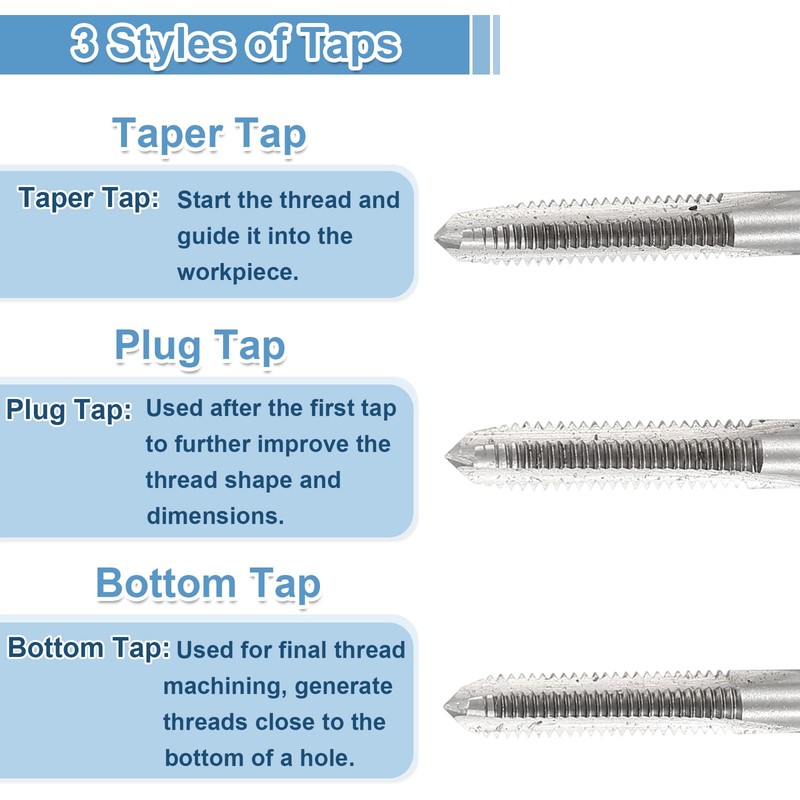sourcing map 3 Set Metric Hand Tap Set, M5 x