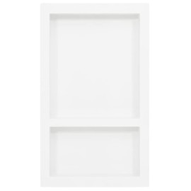 vidaXL White High Gloss Shower Niche with 2 Compartments and Resin Construction - 16.1"x27.2"x3.5" for Shower Essentials and Decorative Display