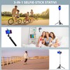 Somikon Smartphone-Selfiestick: 2er-Set Smartphone-Selfie-Stativ, 2 LED-Lichter, mit BT-Fernauslöser (Selfie Stick