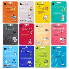 Celavi Essence Facial Face Mask K-Beauty Skincare Korea Skin Care Moisturizing 12 Pack C Set